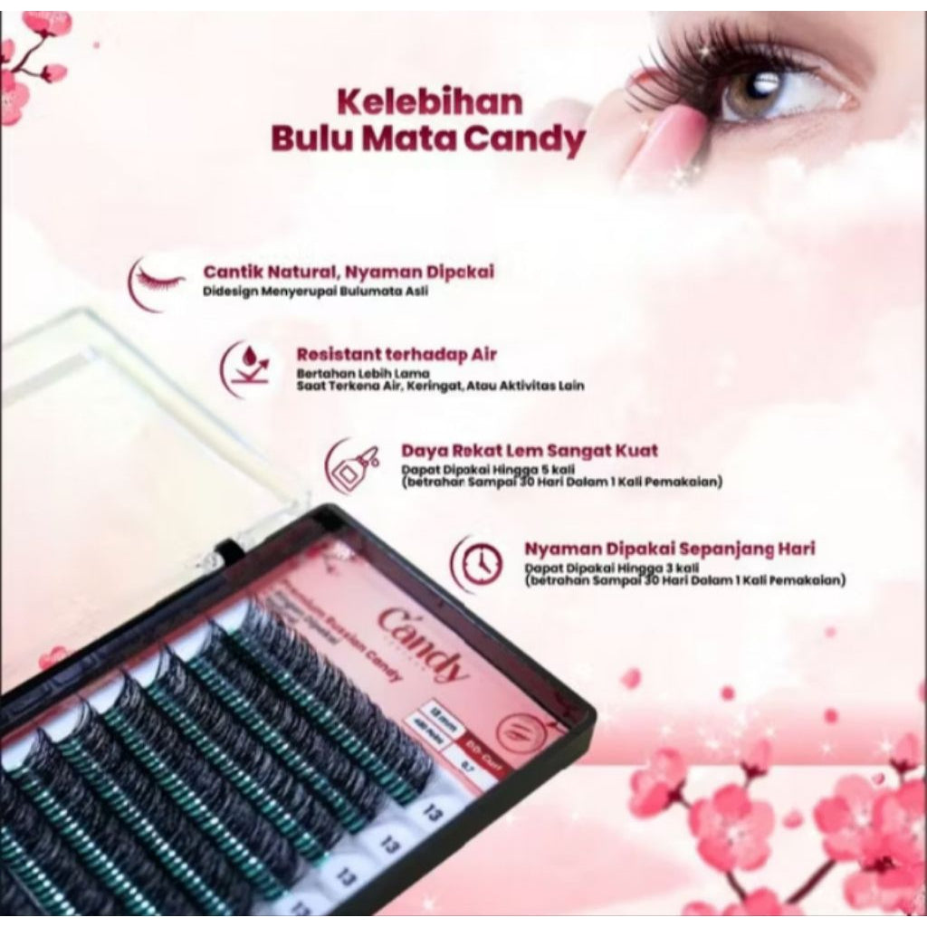 Pekanbaru Candy Eyelash Dd-Curl Russian Bulu Mata Palsu Water Proof