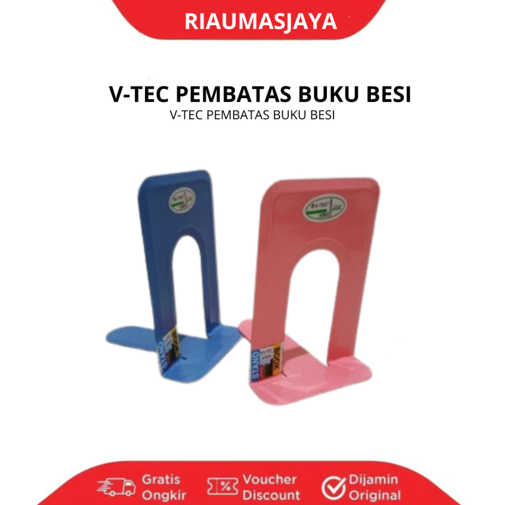 Pekanbaru V-Tec Pembatas Buku Besi/ Pembatas Buku Besi Pink/Biru