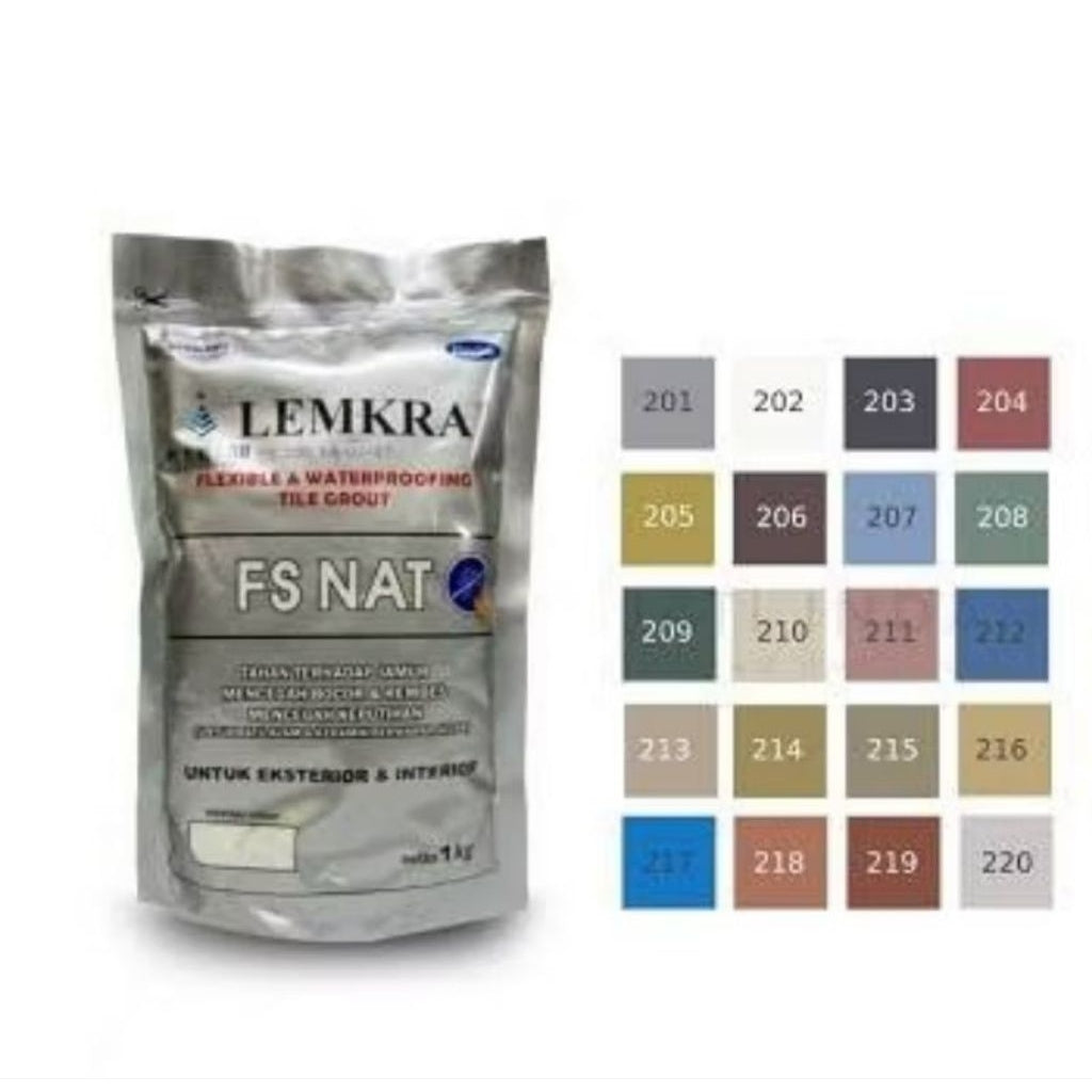 Pekanbaru Lemkra FS nat  tepung isi nat anti bocor warna coklat / pengisi celah keramik Fs 206