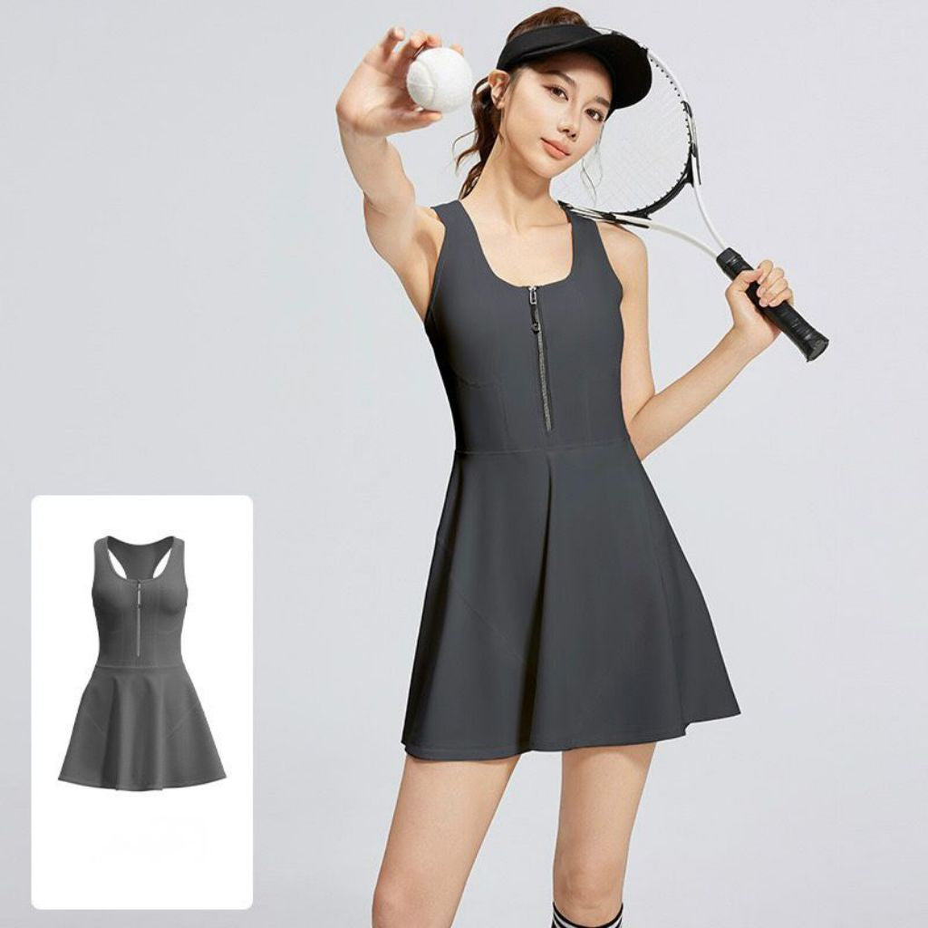 Pekanbaru JevyActive - Zippie Dress - Dress Ritsleting Jumsuit - Rok Padel Tennis Wanita