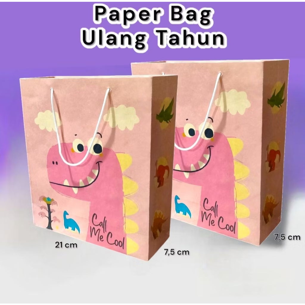 Pekanbaru Paper Bag Kado Karakter Kartun Lusinan Eceran Ukuran 21×7×24 cm Cantik Paperbag Karakter Kartun