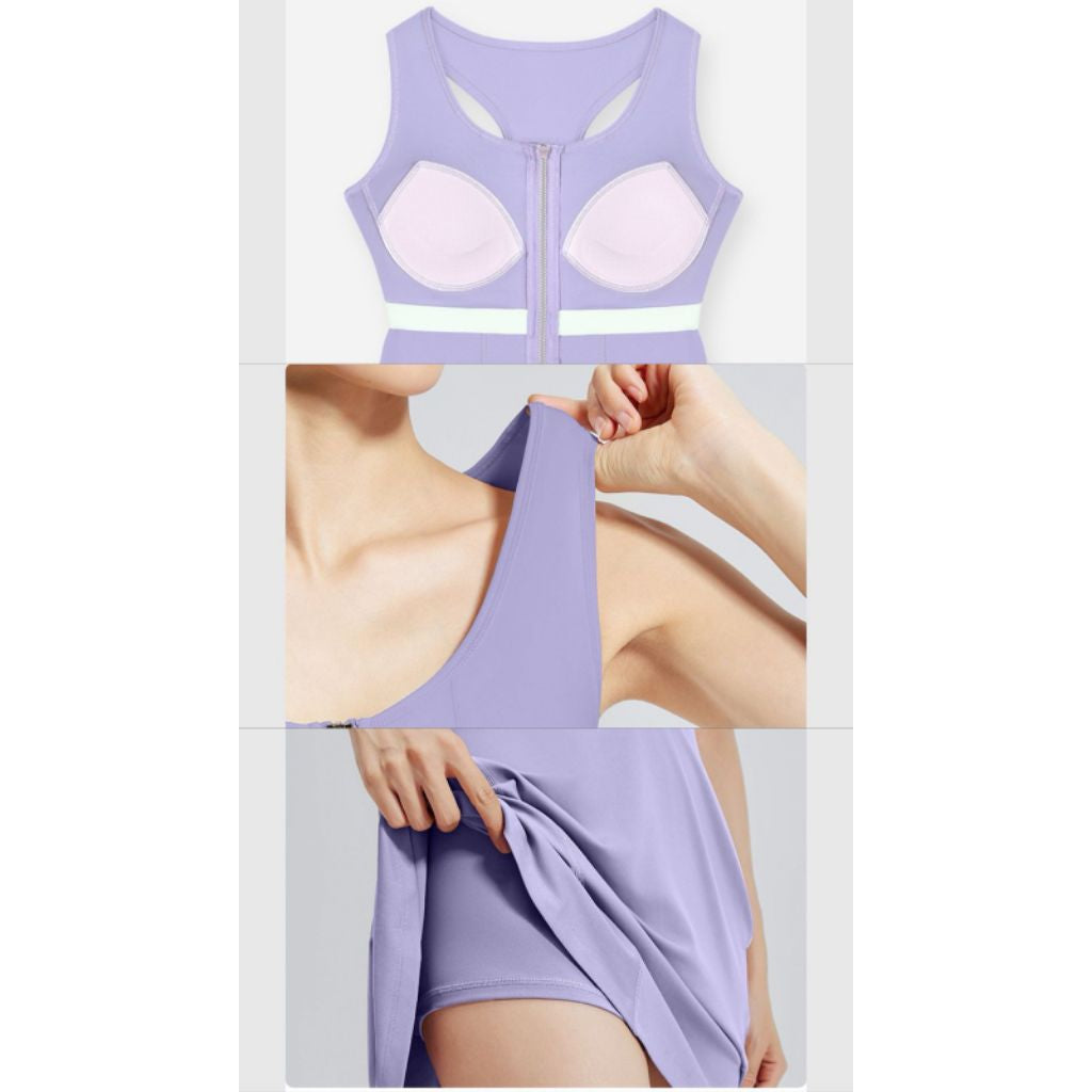 Pekanbaru JevyActive - Zippie Dress - Dress Ritsleting Jumsuit - Rok Padel Tennis Wanita