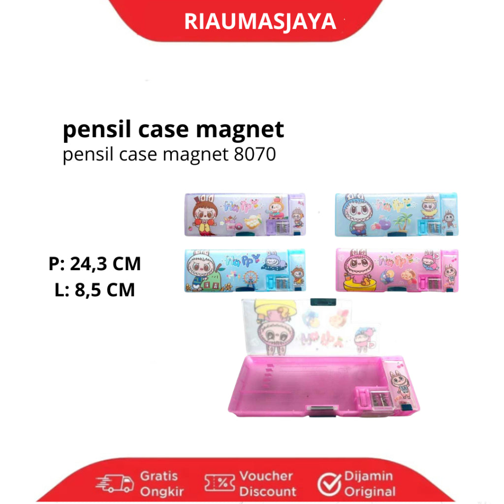 Pekanbaru Pensil Case Magnet Dz-8070 Motif Labubu  Warna/ Tempat Pensil Magnet Karakter