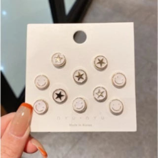 Pekanbaru 10pcs Bross Pin Motif Bunga Bintang Pin Kancing Fashion Wanita Korea