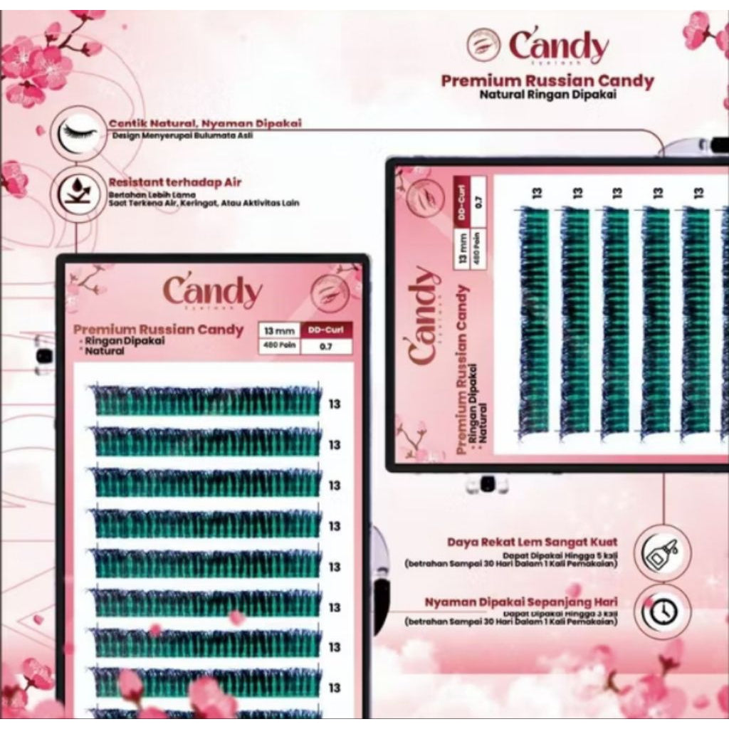 Pekanbaru Candy Eyelash Dd-Curl Russian Bulu Mata Palsu Water Proof