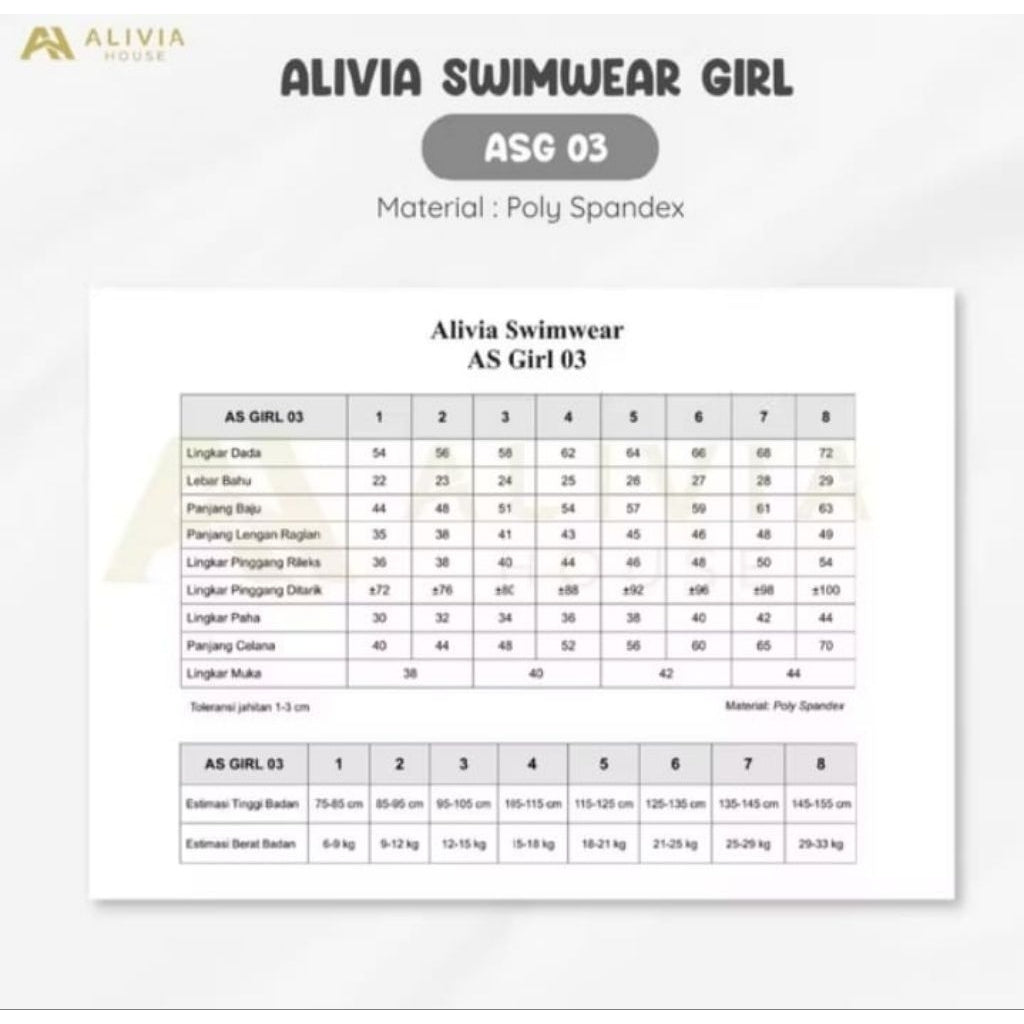 Pekanbaru Alivia House - Alivia Swimwearkids As Girl 03 - Baju Renang Anak Perempuan Muslim