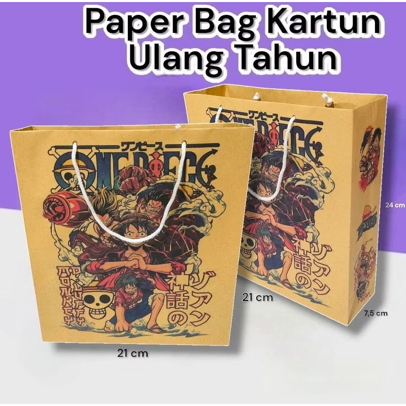 Pekanbaru Paper Bag Kado Karakter Kartun Lusinan Eceran Ukuran 21×7×24 cm Cantik Paperbag Karakter Kartun