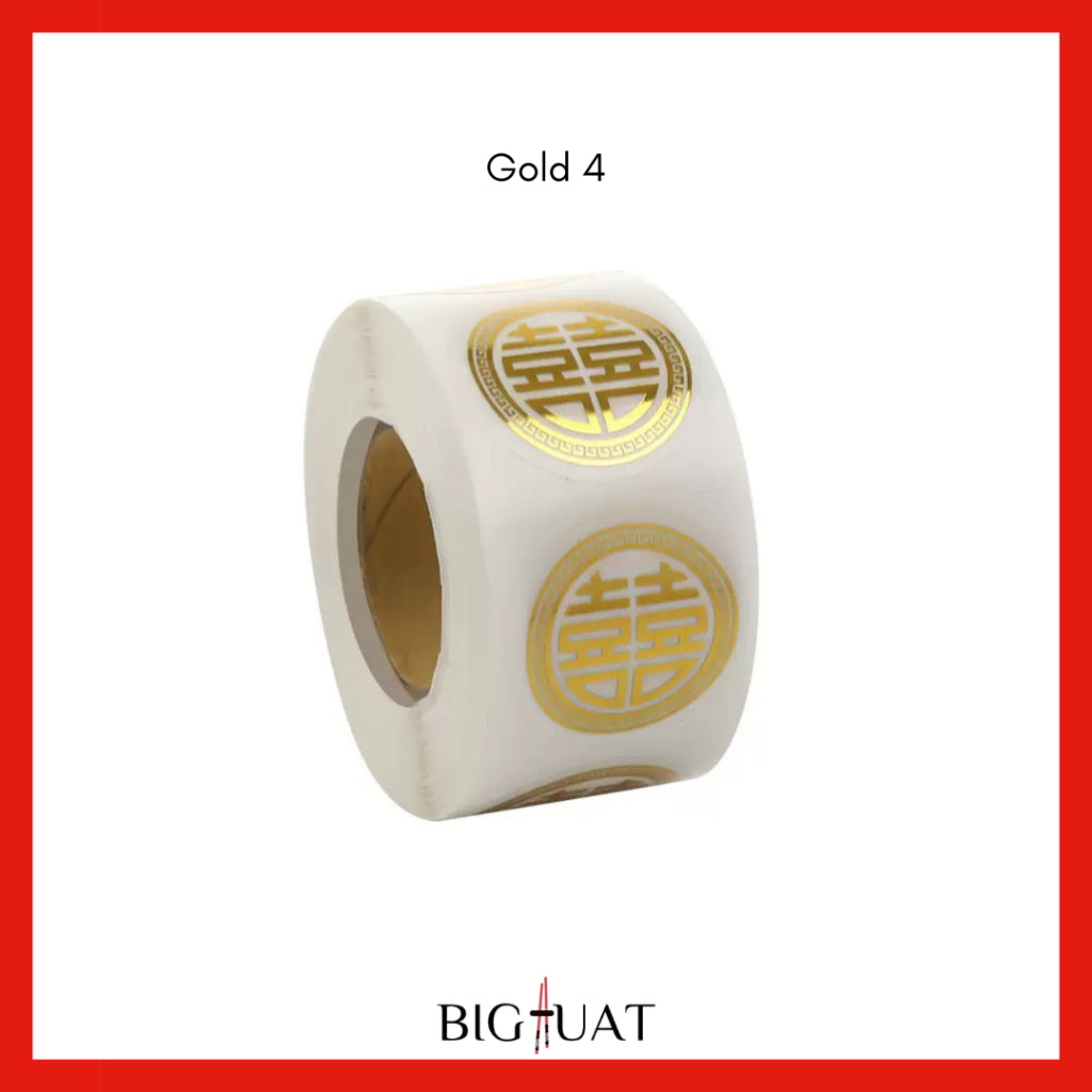 Pekanbaru Sticker Roll Shuang Xi Wedding 500pcs Mini Kondangan Chinese Party Tempelan Buah Snack Teapai Sangjit