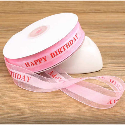 Pekanbaru Pita / Ribbon Tulisan Happy Birthday Warna Warni Per Meter