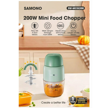Pekanbaru Chopper Samono Sw-Mbc200 300Ml / Mini Food Processor Samono Swmbc200 Low Watt