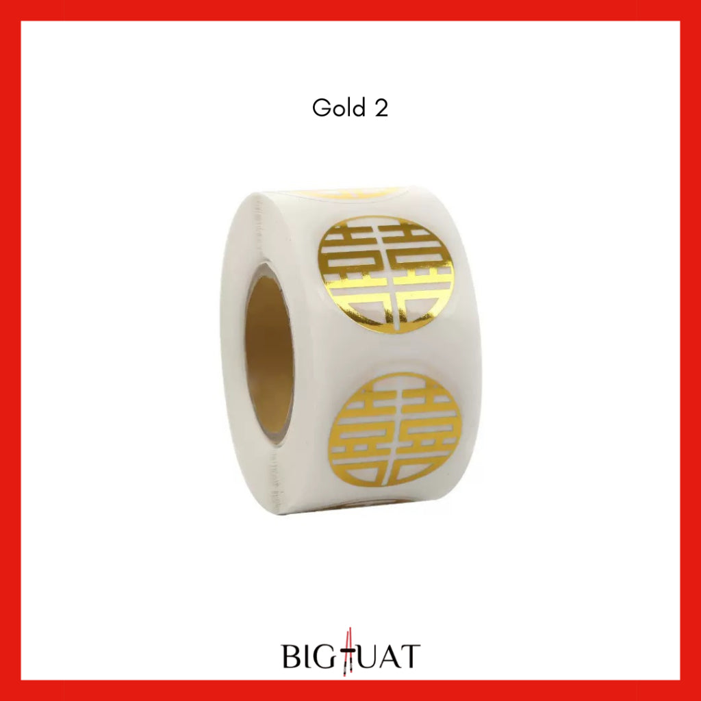 Pekanbaru Sticker Roll Shuang Xi Wedding 500pcs Mini Kondangan Chinese Party Tempelan Buah Snack Teapai Sangjit