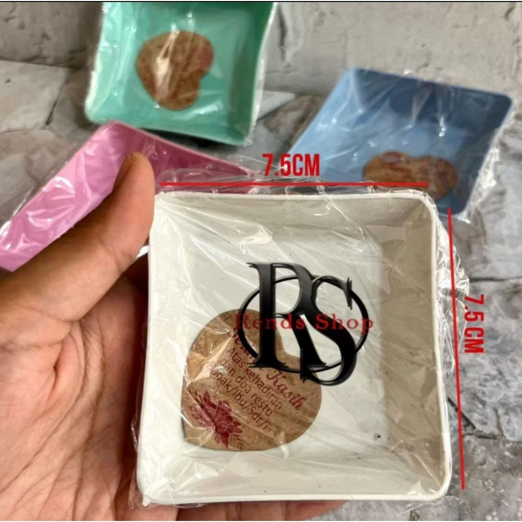 Pekanbaru SOUVENIR MANGKUK SAUS/ MANGKOK SAMBAL BENTUK DAUN/BULAT/KOTAK KEMASAN PLASTIK PAKAI KARTU UCAPAN