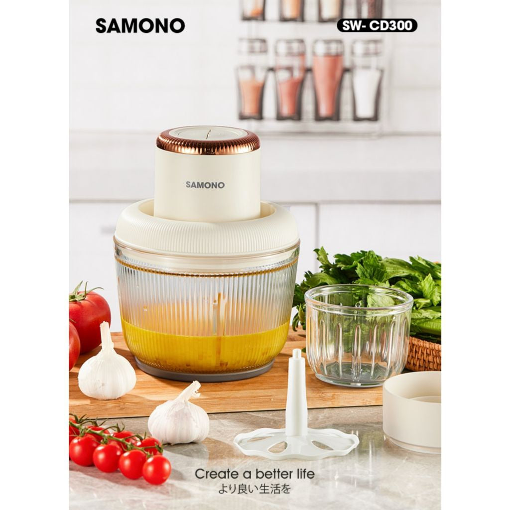 Pekanbaru Food Chopper Samono Sw-Cd300 Beige 2,2Liter Dan 300Ml / Food Processor Samono