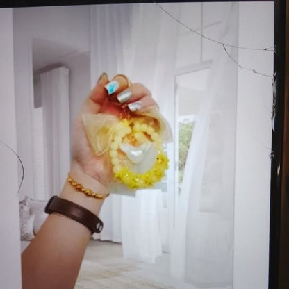Pekanbaru Gantungan Kunci Aimee Pita Mutiara/Gantungan Tas Aimee Pita Mutiara