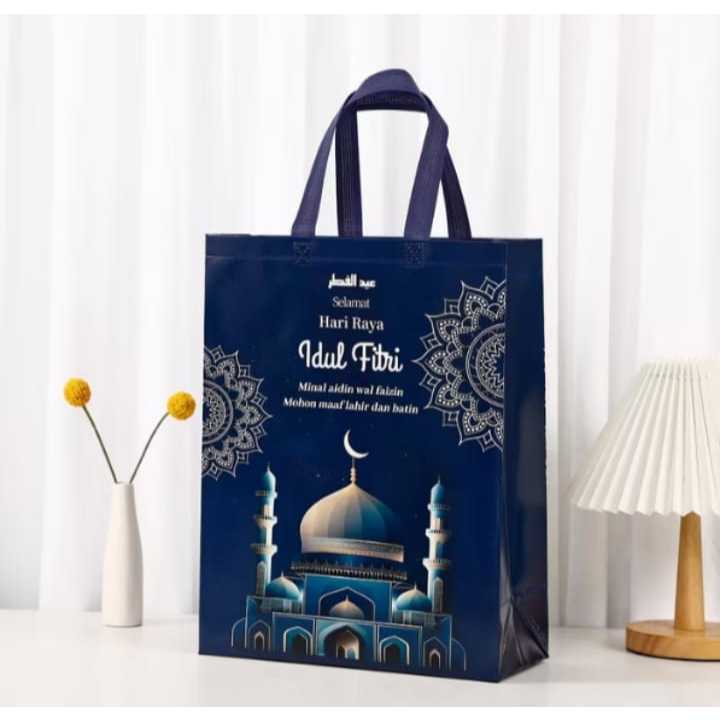 Pekanbaru Goodie Bag Lebaran/ Goodie Bag Laminasi Lebaran/ Idul Fitri Standing Box Handle/ New Design Tas Idul Fitri / Tas Souvenir Lebaran