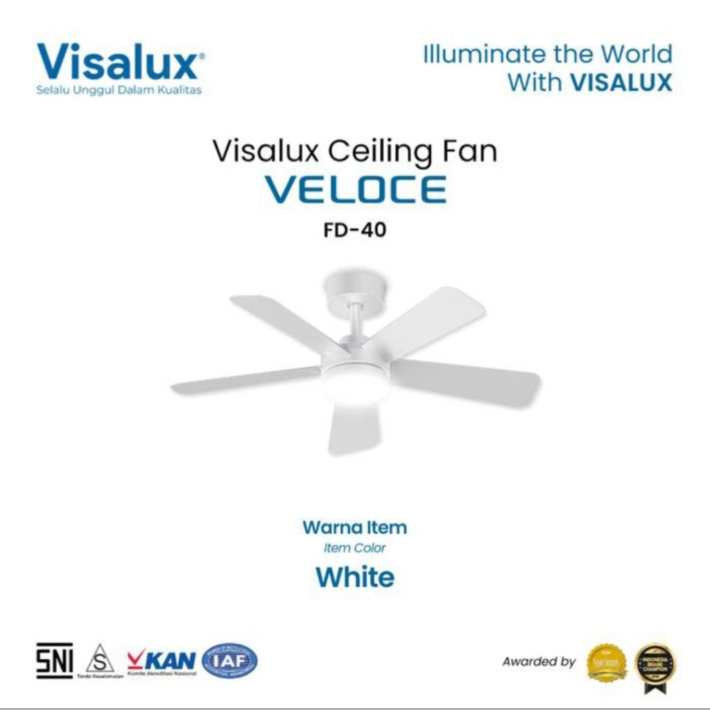 Pekanbaru Ceiling Fan Visalux Veloce / Visalux Ceiling Fan Veloce Plus Lampu Led 18W