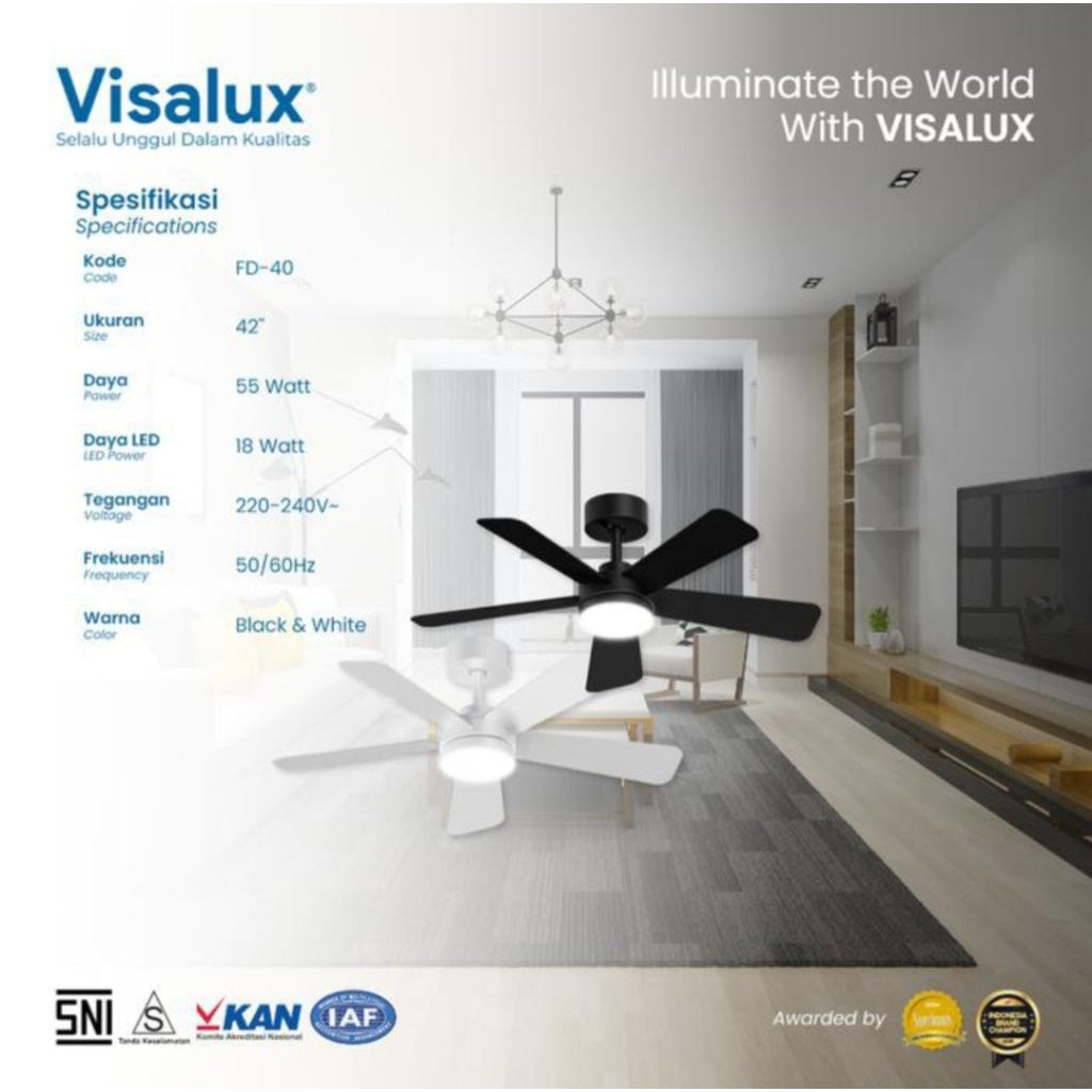 Pekanbaru Ceiling Fan Visalux Veloce / Visalux Ceiling Fan Veloce Plus Lampu Led 18W