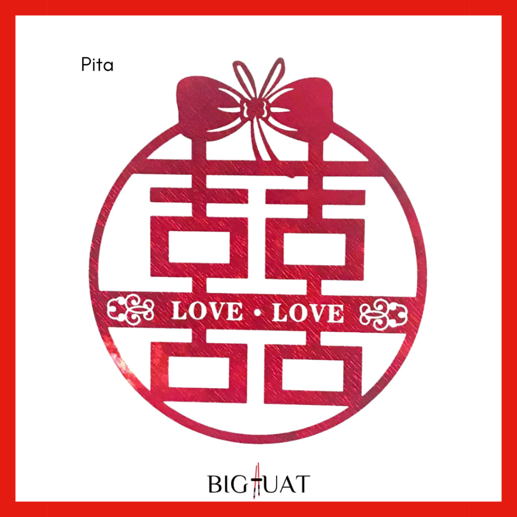 Pekanbaru Sticker Wedding Chinese Shuang Xi Tempelan Stiker Nikah Sanjit Teapai Dekorasi Hiasan Dinding