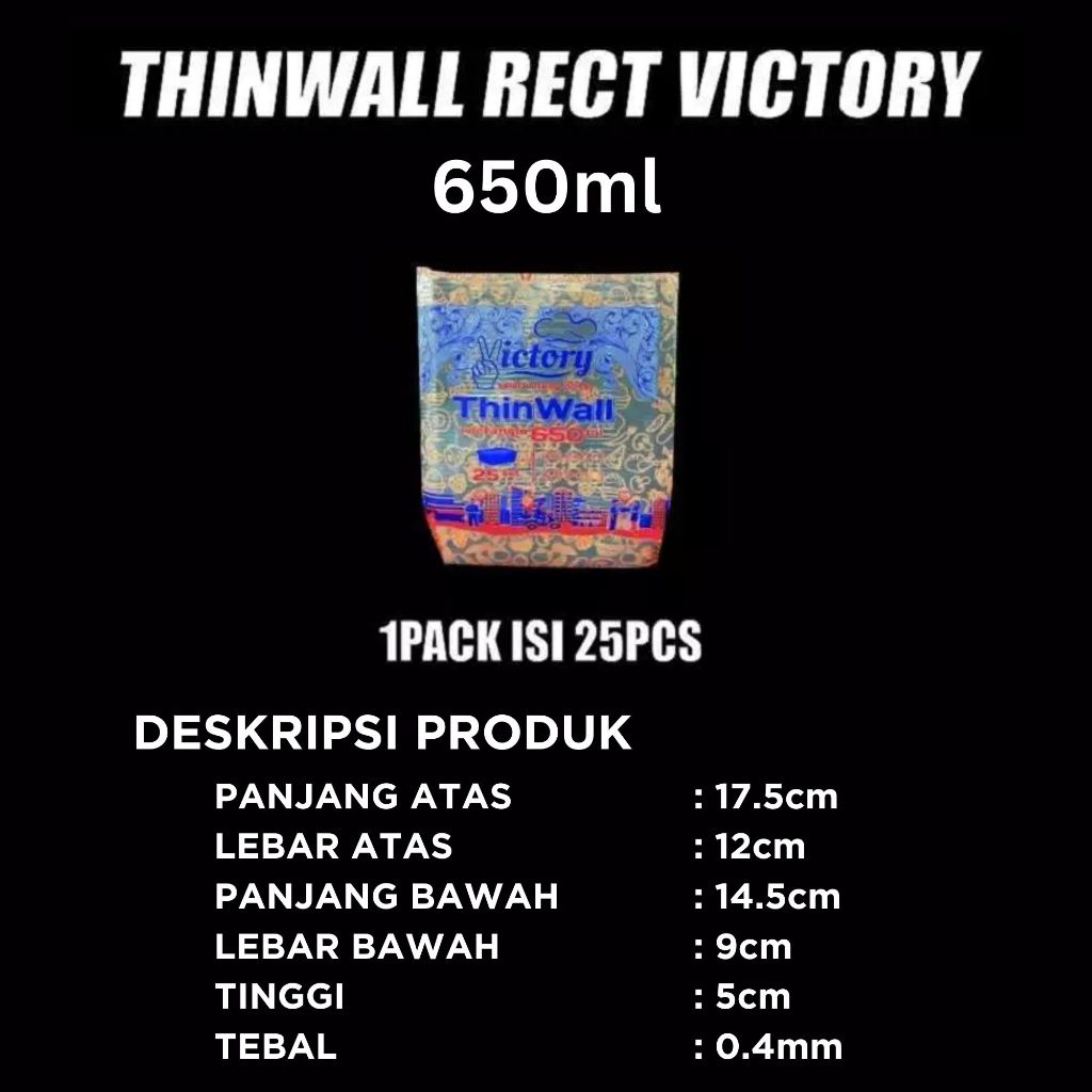Pekanbaru Thinwall Persegi Panjang 650ml isi 25 Pcs Foodgrade Tutup Nempel Anti Tumpah Bisa Microwave Freezer