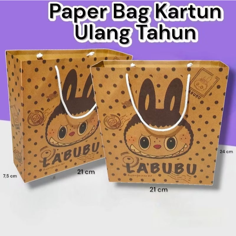 Pekanbaru Paper Bag Kado Karakter Kartun Lusinan Eceran Ukuran 21×7×24 cm Cantik Paperbag Karakter Kartun