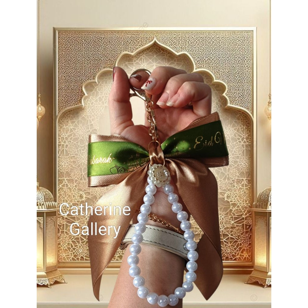 Pekanbaru Hanya 3 Hari Diskon Khusus : Gantungan Tas wanita  Pita Mutiara Clarice Cantik/keychain