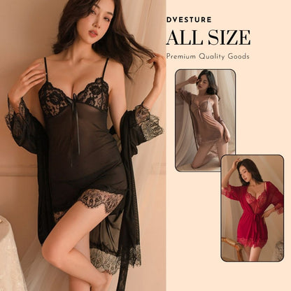 Pekanbaru Lingerie Kimono Dress Set D-116 Baju Tidur Dinas Wanita Dewasa