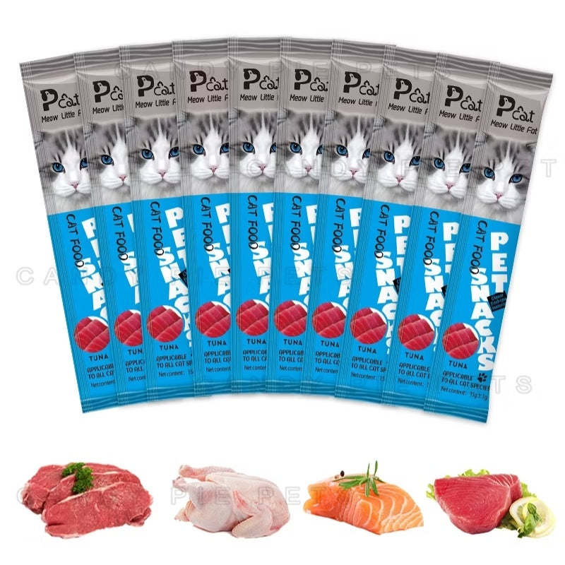 Pekanbaru HR-Peien MCJ Snack Kucing hewan peliharaan Makanan Kucing Basah Batang Cat Stick 15gr Cat Treats Cat Food Strip