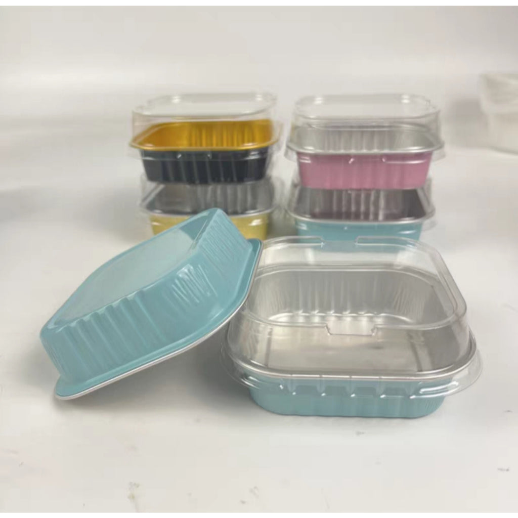 Pekanbaru Aluminium Tray Persegi 125Ml Berbagai Warna Per Pack