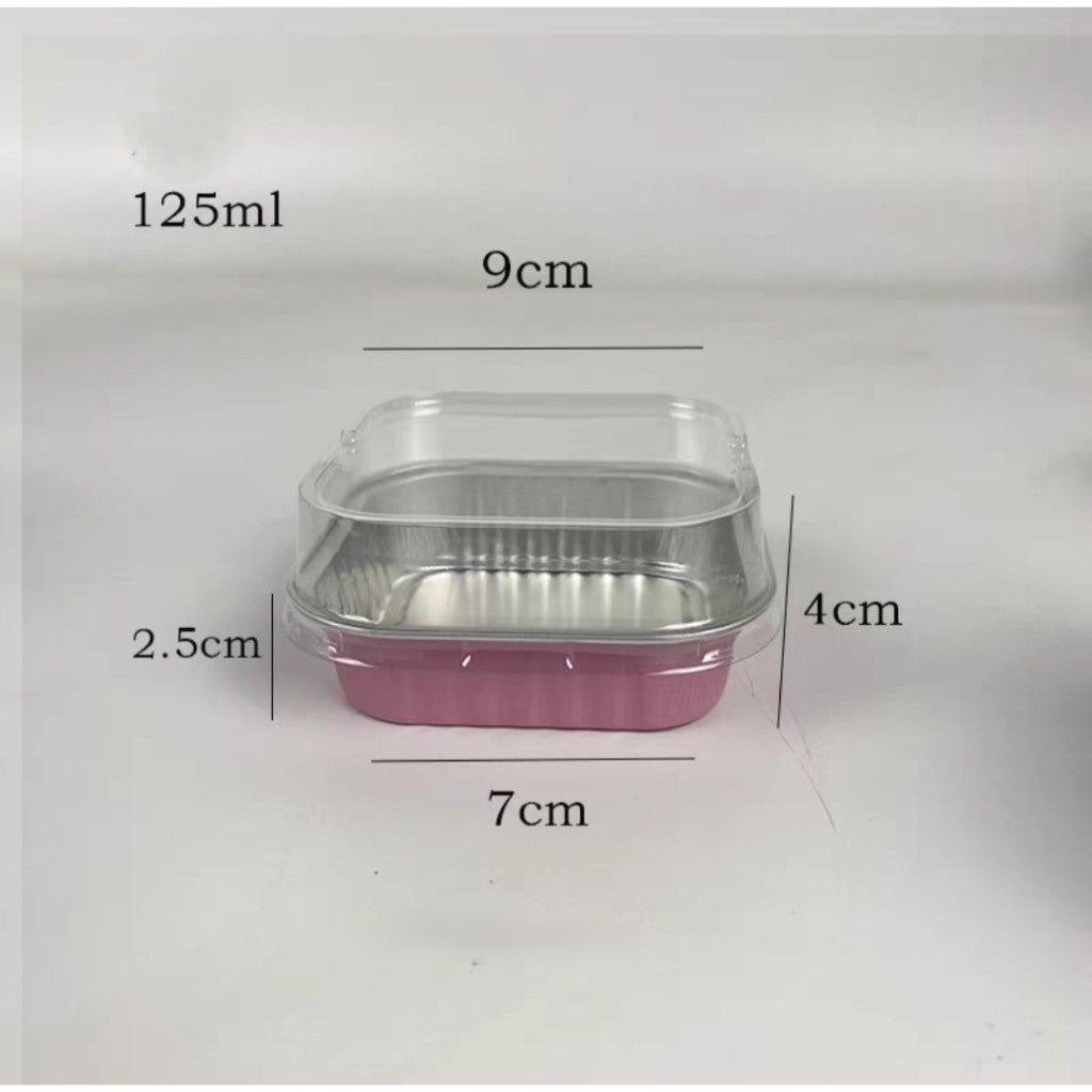 Pekanbaru Aluminium Tray Persegi 125Ml Berbagai Warna Per Pack