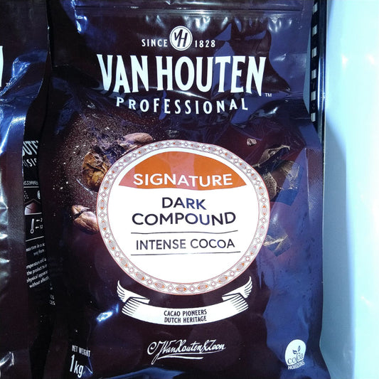 Pekanbaru [Repack 250Gr] Van Houten Professional Signature Intense Dark & White Compound Coin Chocolate Button