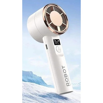 Pekanbaru Robot Rt-Hf02 Mini Fan Portable 2000Mah Led Display Handheld Desk Fan