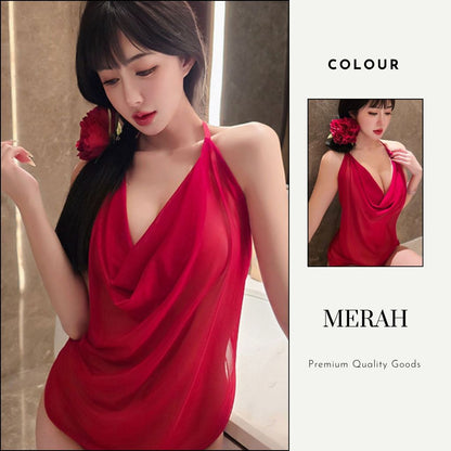 Pekanbaru Dv-175 Lingerie Atasan Wanita Halter Neck Tipis I Fashion Sleepwear Ringan & Nyaman