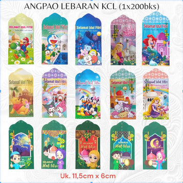 Pekanbaru Amplop Idul Fitri / Amplop Hari Raya / Angpao Lebaran Kecil Premium Unik Kartun Muslim Lucu (Isi 20-30 Bungkus)