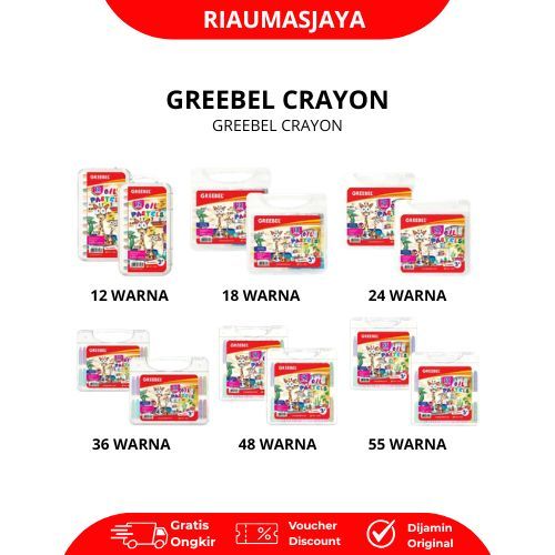 Pekanbaru Crayon Grebeel 12,18,24,36,48 Dan 55 Warna