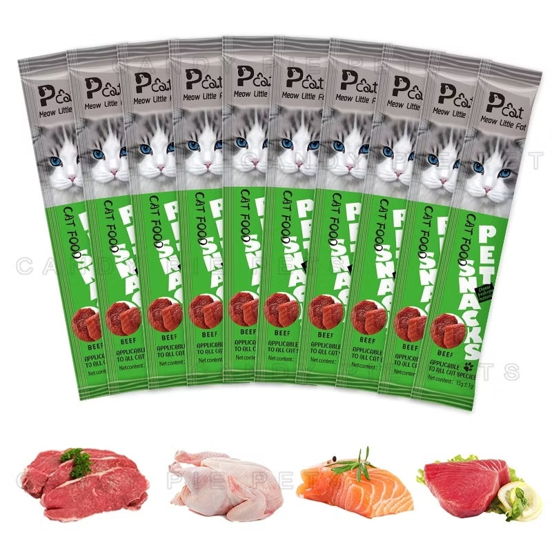 Pekanbaru HR-Peien MCJ Snack Kucing hewan peliharaan Makanan Kucing Basah Batang Cat Stick 15gr Cat Treats Cat Food Strip
