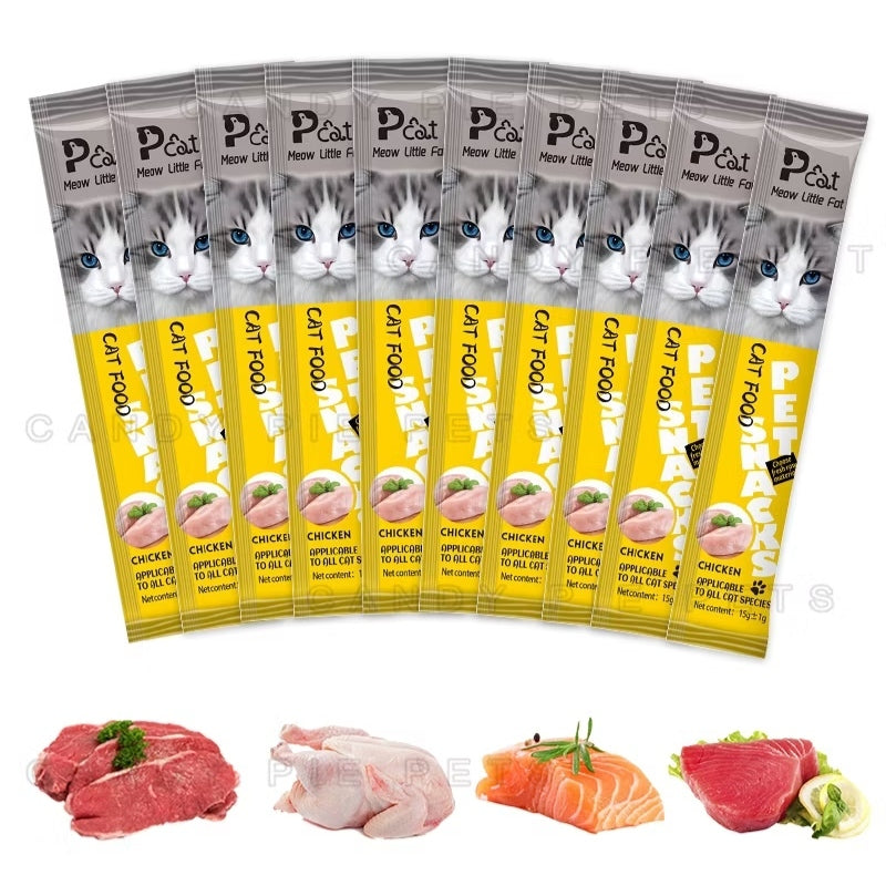 Pekanbaru HR-Peien MCJ Snack Kucing hewan peliharaan Makanan Kucing Basah Batang Cat Stick 15gr Cat Treats Cat Food Strip