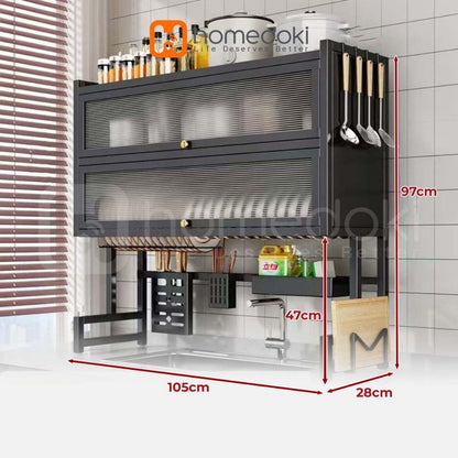 Pekanbaru Homedoki Rak Piring Wastafel / Rak Wastafel Dapur / Rak Di Atas Wastafel / Rak Piring Besi Dapur / Rak Penyimpanan Piring