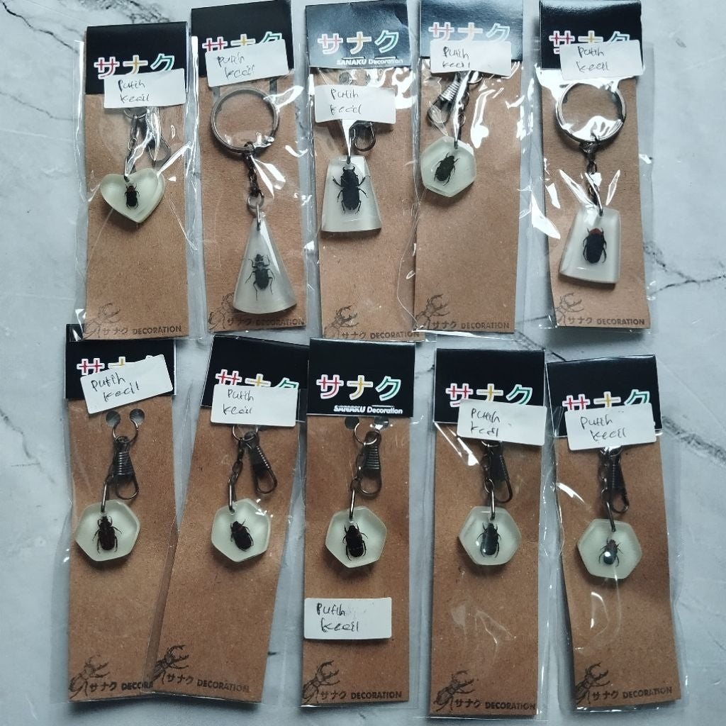 Pekanbaru Gantungan Kunci Serangga Indonesia Resin Homemade / Souvenir Gantungan Kunci Rumah/Kantor (kemas plastik )