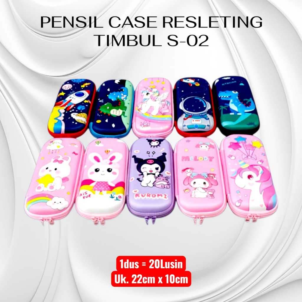 Pekanbaru Tempat Pensil / Pensil Case Resleting Timbul S-02