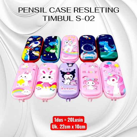 Pekanbaru Tempat Pensil / Pensil Case Resleting Timbul S-02