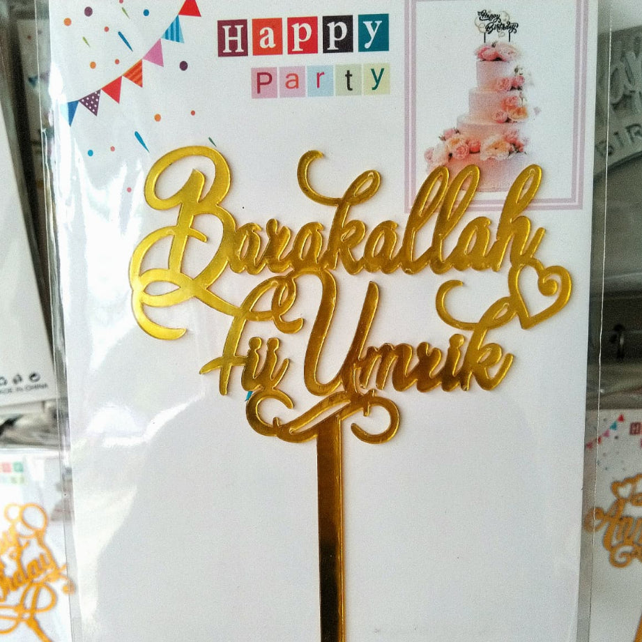 Pekanbaru Cake Topper Akrilik Happy Birthday / Mother'S Day / Father'S Day Ukuran Besar (Instan Only)