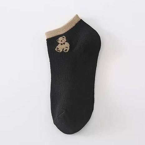 Pekanbaru Kaos Kaki Bear Chocolate Cute Women Socks Import Kaos Kaki Berkualitas Square  White Kaos Kaki Beruang Korean Style