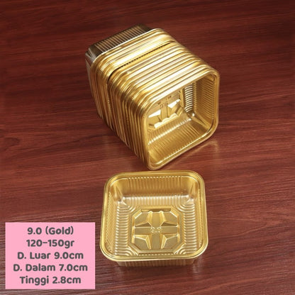 Pekanbaru Mooncake Tray / Alas Kue Bulan Warna Emas Dan Bening Berbagai Ukuran Per Pack