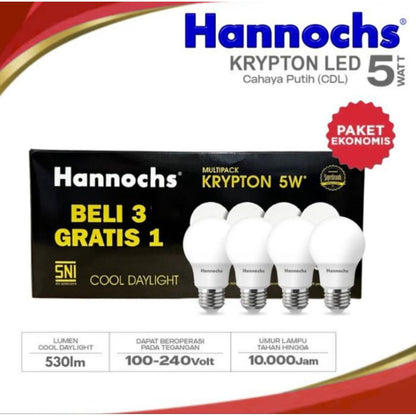 Pekanbaru Lampu Led Hannochs Krypton Multipack 3 Bonus 1 3W 5W 7W 9W