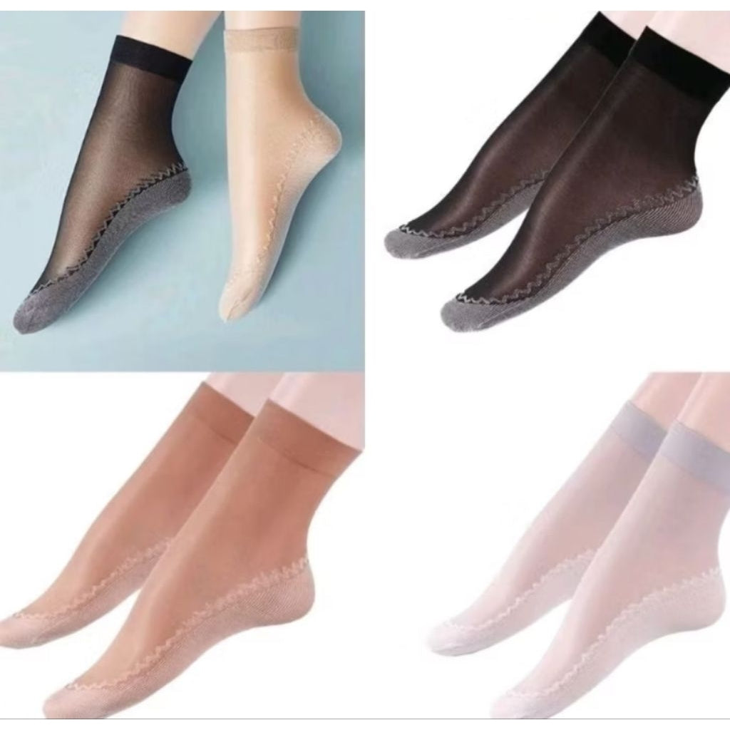 Pekanbaru Kaos Kaki Pendek Sock Motif Transparan Wanita Kaus Kaki