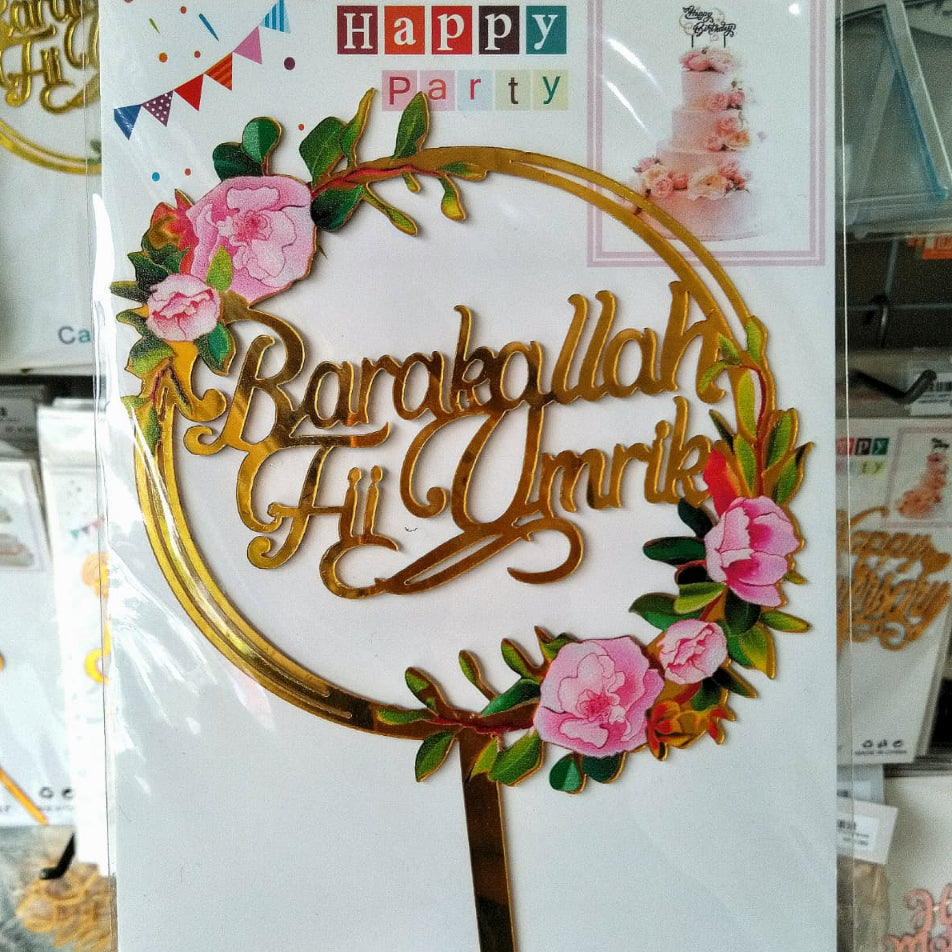Pekanbaru Cake Topper Akrilik Happy Birthday / Mother'S Day / Father'S Day Ukuran Besar (Instan Only)