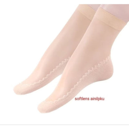 Pekanbaru Kaos Kaki Pendek Sock Motif Transparan Wanita Kaus Kaki
