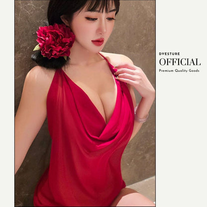 Pekanbaru Dv-175 Lingerie Atasan Wanita Halter Neck Tipis I Fashion Sleepwear Ringan & Nyaman
