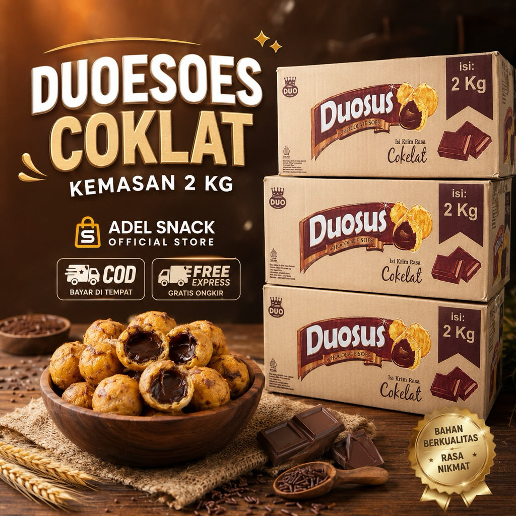 Pekanbaru (Kemasan 2 kg) DUOSES Soes Coklat Kering Kemasan Dus 2 Kg Rasa Dijamin Enak Coklat Lumer