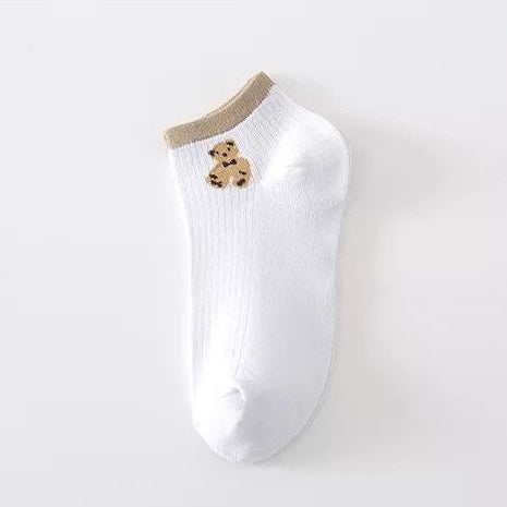 Pekanbaru Kaos Kaki Bear Chocolate Cute Women Socks Import Kaos Kaki Berkualitas Square  White Kaos Kaki Beruang Korean Style